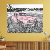 Toile Voiture Vintage Rose (Insitu(Salon))