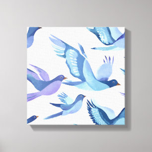 Toile Vol Blue Bird Peinture à l'aquarelle moderne