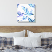 Toile Vol Blue Bird | Peinture aquarelle moderne (Insitu(Chambre))