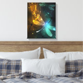 Toile Vol de libellule verte lumineuse (Insitu(Chambre))