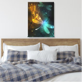 Toile Vol de libellule verte lumineuse (Insitu(Chambre))