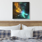 Toile Vol de libellule verte lumineuse (Insitu(Chambre))