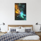 Toile Vol de libellule verte lumineuse (Insitu(Chambre))