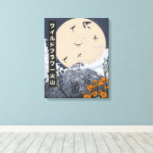 Toile Volcan aux fleurs sauvages (Insitu (Plancher de Bois))