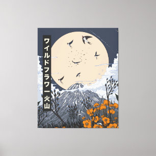 Toile Volcan aux fleurs sauvages
