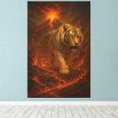 Toile Volcanic White Tiger | Inferno King of the Fire R (Insitu (Plancher de Bois))