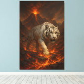 Toile Volcanic White Tiger | Inferno King of the Fire R (Insitu (Plancher de Bois))