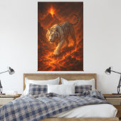 Toile Volcanic White Tiger | Inferno King of the Fire Re (Insitu(Chambre))