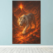 Toile Volcanic White Tiger | Inferno King of the Fire Re (Insitu (Plancher de Bois))