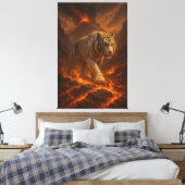 Toile Volcanic White Tiger | Inferno King of the Fire Re (Insitu(Chambre))