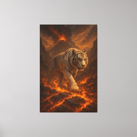 Toile Volcanic White Tiger | Inferno King of the Fire Re (Recto)