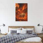 Toile Volcanic White Tiger | Inferno King of the Fire Re (Insitu(Chambre))