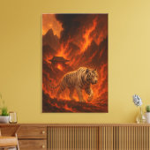 Toile Volcanic White Tiger | Inferno King of the Fire Re (Insitu(Salon))