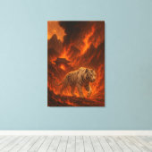 Toile Volcanic White Tiger | Inferno King of the Fire Re (Insitu (Plancher de Bois))