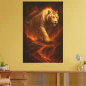 Toile Volcanic White Tiger Premium Wall Art – Fine Art C (Insitu(Salon))