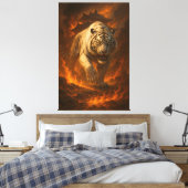 Toile Volcanic White Tiger Premium Wall Art – Fine Art C (Insitu(Chambre))
