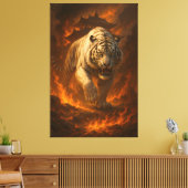 Toile Volcanic White Tiger Premium Wall Art – Fine Art C (Insitu(Salon))