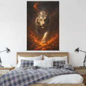 Toile Volcanic White Tiger Premium Wall Art – Fine Art C (Insitu(Chambre))