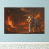 Toile Volcanic White Tiger Premium Wall Art – Fine Art C (Insitu (Plancher de Bois))