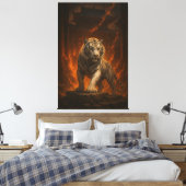 Toile Volcanic White Tiger Premium Wall Art – Fine Art C (Insitu(Chambre))