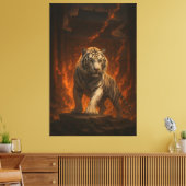 Toile Volcanic White Tiger Premium Wall Art – Fine Art C (Insitu(Salon))