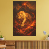 Toile Volcanic White Tiger Premium Wall Art – Fine Art C (Insitu(Salon))