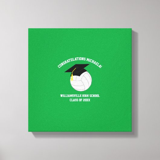 Toile Volleyball Graduation Sports Green (Recto)