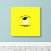 Toile Volleyball Graduation Sports Jaune (Insitu (Plancher de Bois))