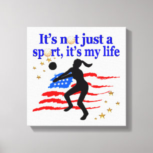 TOILE VOLLEYBALL LIFE USA FLAG DESIGN