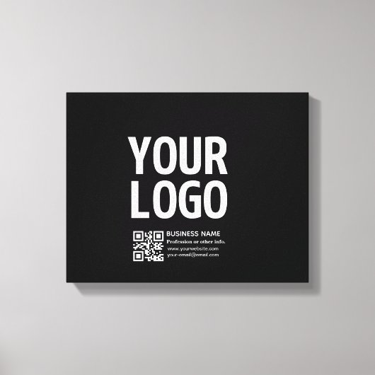 Toile Votre logo avec code QR et texte modifiables  (Recto)