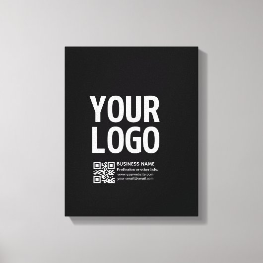 Toile Votre logo avec code QR et texte modifiables (Recto)