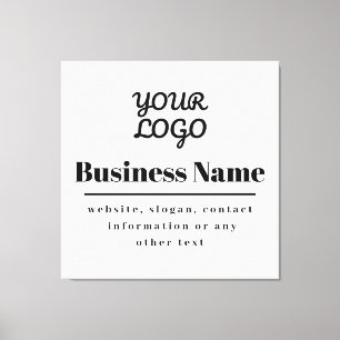 Toile Votre logo rétro-moderne blanc et noir