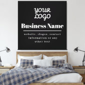 Toile Votre Logo Retro-Moderne Noir & Blanc (Insitu(Chambre))