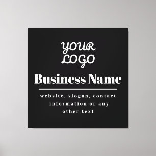 Toile Votre logo rétro-moderne noir et blanc