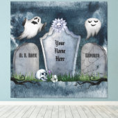 Toile Votre nom ici Halloween Déplaisant Éffrayant (Insitu (Plancher de Bois))