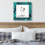 Toile Votre photo Feuilles Turquoises (Insitu(Chambre))