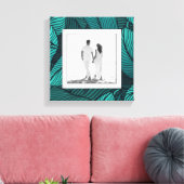 Toile Votre photo Feuilles Turquoises (Insitu(Salon))