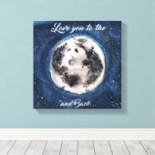 Toile Vous Aimez À La Lune Et À L'Arrière (Insitu (Plancher de Bois))