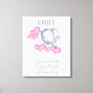 Toile Vous êtes adoré Bébé mignon fille Eléphant Personn