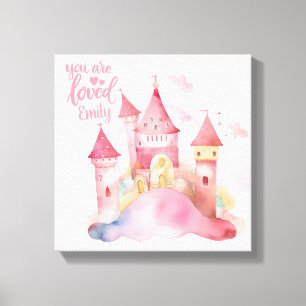 Toile Vous êtes Loved Palace Pink Cloud personnalisable