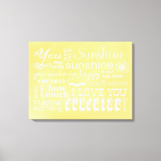 Toile Vous Êtes Mon Sunshine Canvas Wall Art (Recto)
