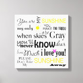 Toile Vous êtes mon Sunshine Canvas Word Art (Recto)