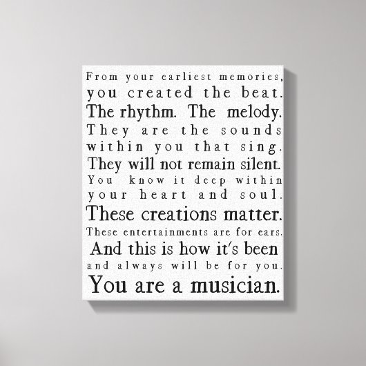 Toile Vous Êtes Un Musicien (Recto)