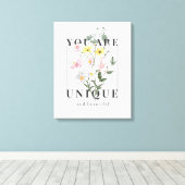 Toile Vous êtes un Slogan floral unique (Insitu (Plancher de Bois))