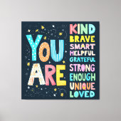 Toile Vous Êtes Une Citation Inspirationnelle Typographi (Recto)