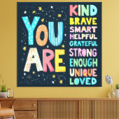 Toile Vous Êtes Une Citation Inspirationnelle Typographi (Insitu(Salon))