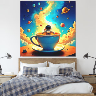 Toile Voyage cosmique du café de l'astronaute