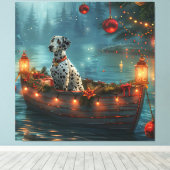 Toile Voyage de fête de Noël dalmate (Insitu (Plancher de Bois))