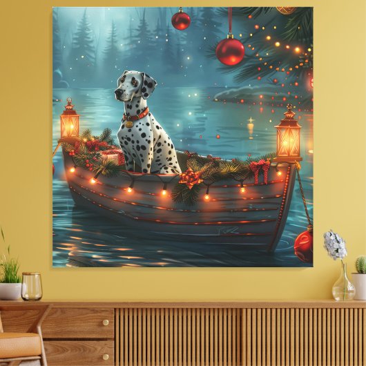 Toile Voyage de fête de Noël dalmate (Insitu(Salon))