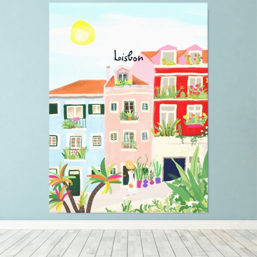Toile Voyage de Lisbonne coloré (Insitu (Plancher de Bois))